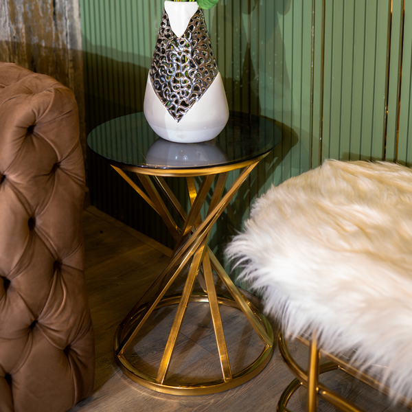 Comfy  Gold Metal and Glass Coffee Table