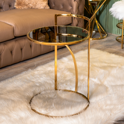 Comfy  Gold Metal and Glass Coffee Table