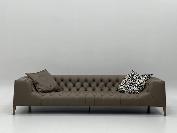 Romanian Beech Wood Sofa with Premium Turkish Leather Upholstery