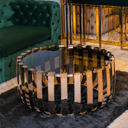 Comfy Gold Metal and Glass Coffee Table