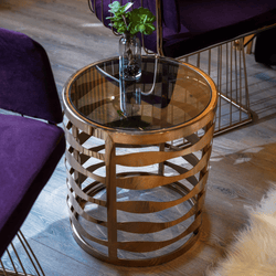 Comfy  Gold Metal and Glass Coffee Table